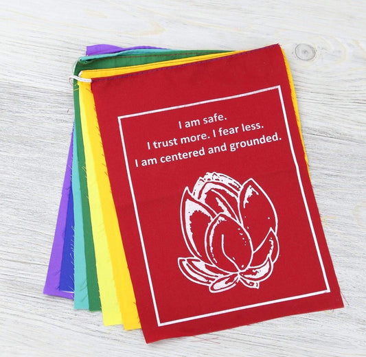 7 HEALING COTTON PRAYER FLAGS- 20x20CM