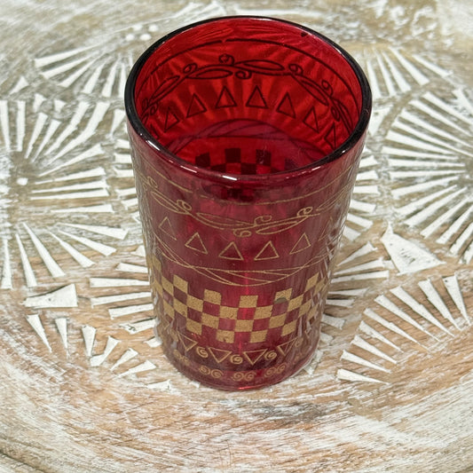 6pcs- PAINTED GLASS CANDLE VOTIVE 9.5cm