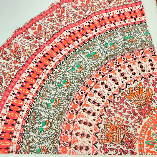 100% COTTON PRINTED ROUND THROW 210CM