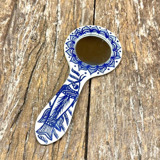PAPER MACHE HAND PAINTED MIRROR 18x8cm