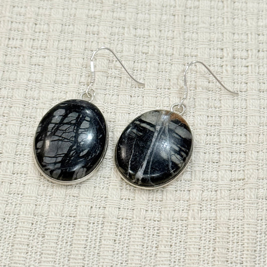 925 SILVER PICASSO JASPER EARRING