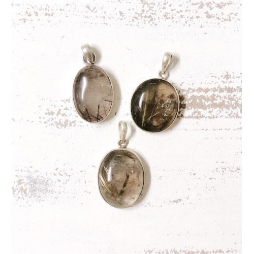 STERLING SILVER RUTILATED QUARTZ PENDANT