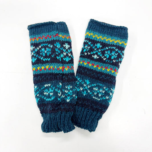 EMERALD WOOL HAND KNITTED GLOVES