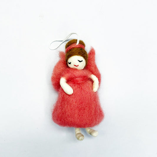 NEEDLE FELTED WORRY ANGEL “ROSE” 11x7CM