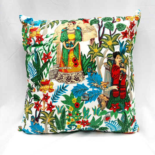 ‘FRIDA OASIS’ COTTON CUSHION 'WHITE' 60X60CM | WITH INSERT