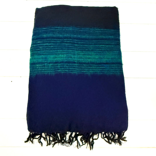 WOOL BLEND HANDLOOM BLANKET 110X260CM