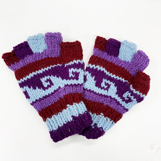 100% WOOL HAND KNITTED GLOVES