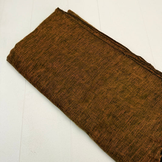 AMBER GREEN WOOL BLEND HANDLOOM BLANKET 110X260CM