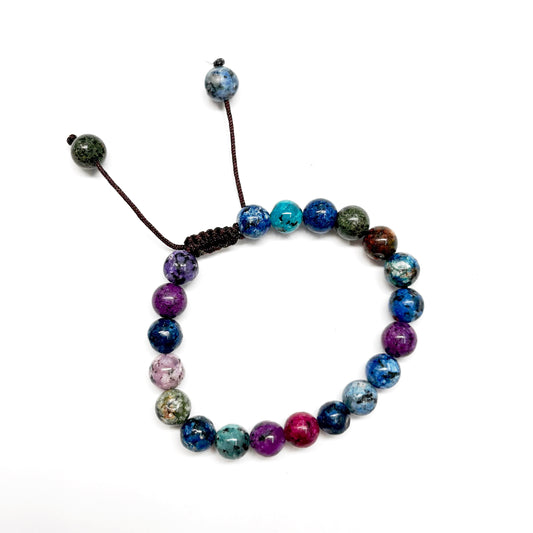 CHAKRA AGATE DYED PRAYER BRACELET