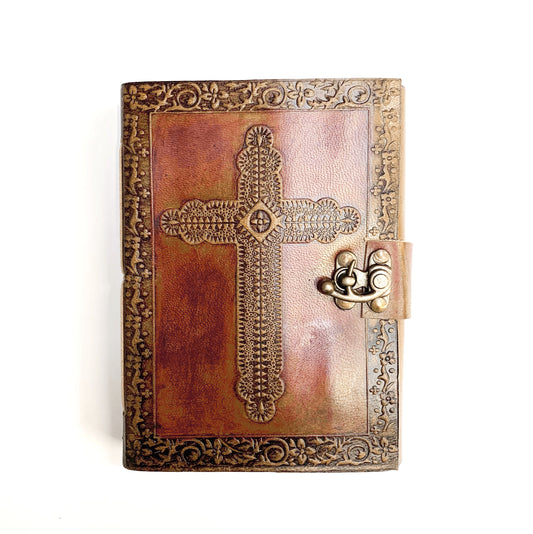 LEATHER CROSS JOURNAL 18x13cm