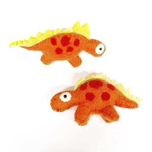 ORANGE SPOTTED DINOSAUR 17x8CM