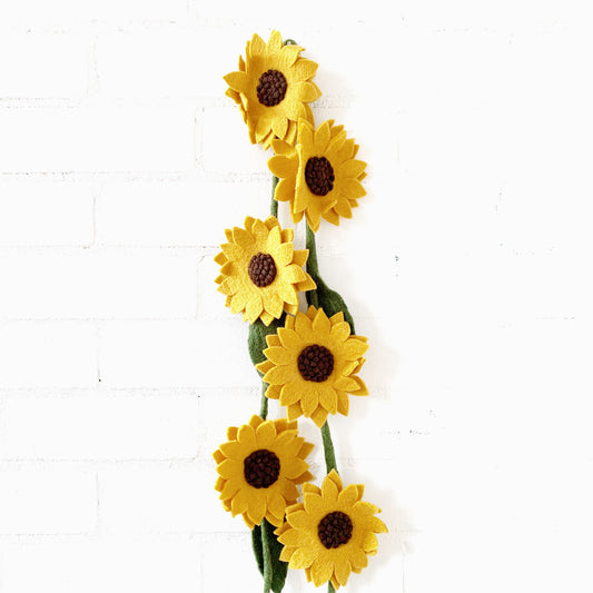 HANDMADE FELT SUN FLOWER GARLAND 63CM FSFG