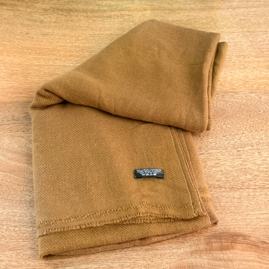 WOOL N CASHMERE BLEND SOFT SHAWLS MUSTARD 76X200CM