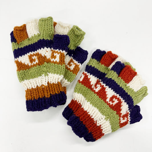 100% WOOL HAND KNITTED GLOVES