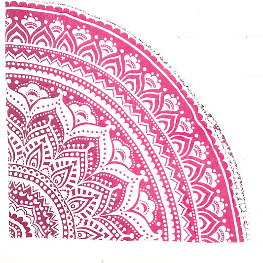 100% COTTON PRINTED ROUND THROW 210CM