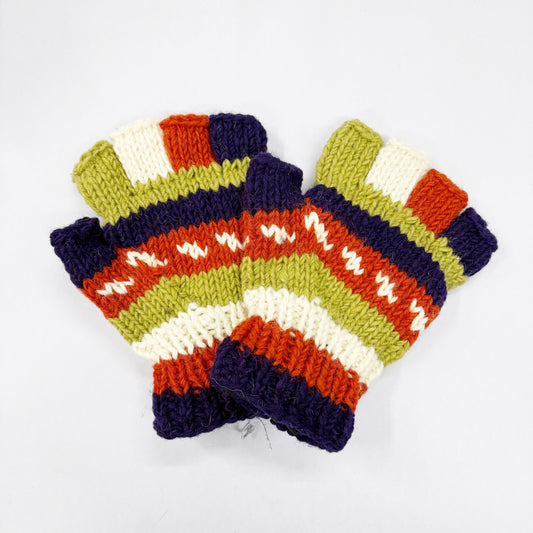 “AUTUMN GROVE” WOOL HAND KNITTED GLOVES