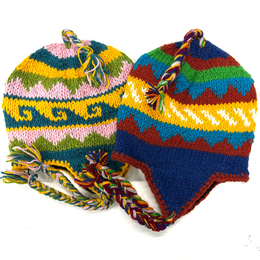 100% WOOL HAND KNITTED BEANY EAR COVER