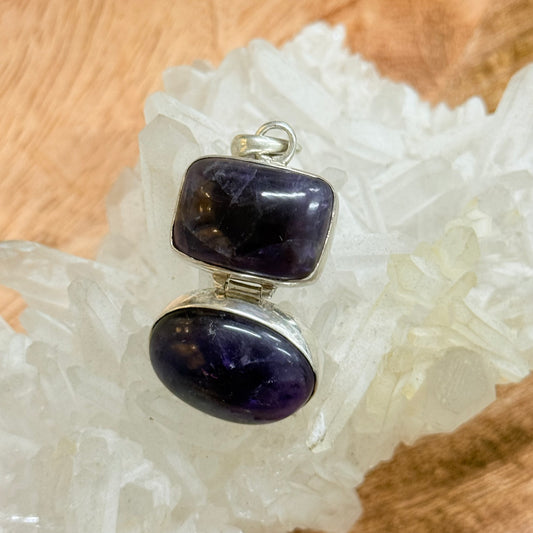 STERLING SILVER AMETHYST PENDANT