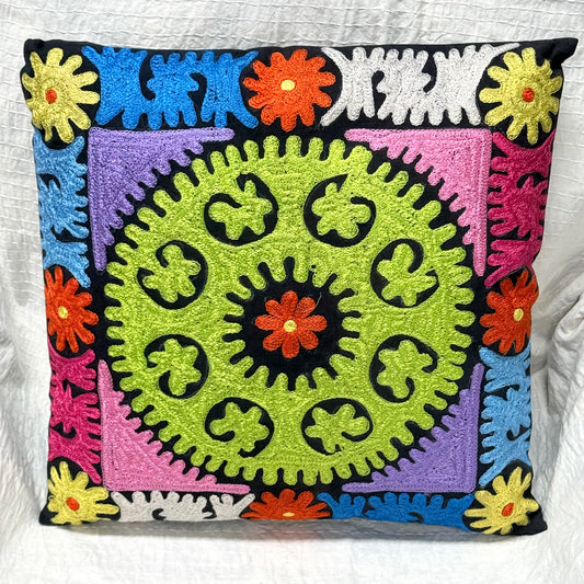 HAND EMB.  CUSHION W/INSERT 45CM
