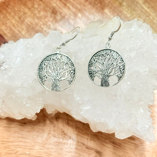STERLING SILVER TREE OF LIFE EARRING