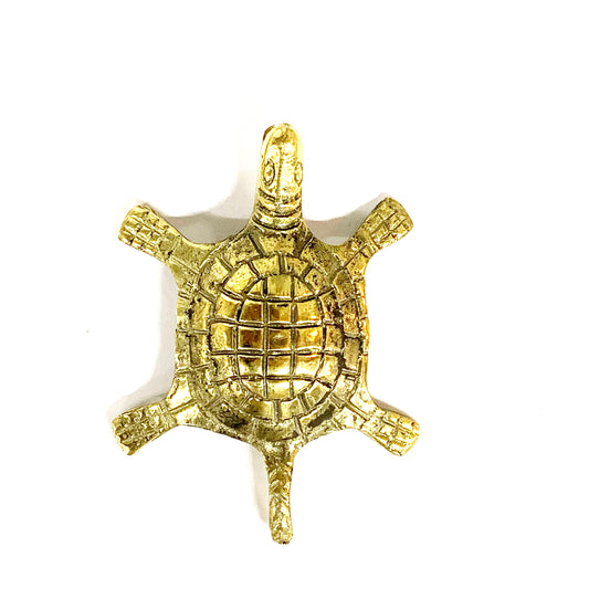 BRASS GOOD LUCK FENGSHUI (MAGIC SQUARE) TURTLE 10x7.5CM