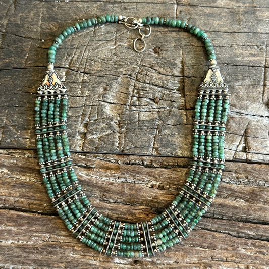 STERLING SILVER CRYSOPHASE NECKLACE