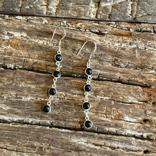 925 Sterling Silver Black Onyx Earring