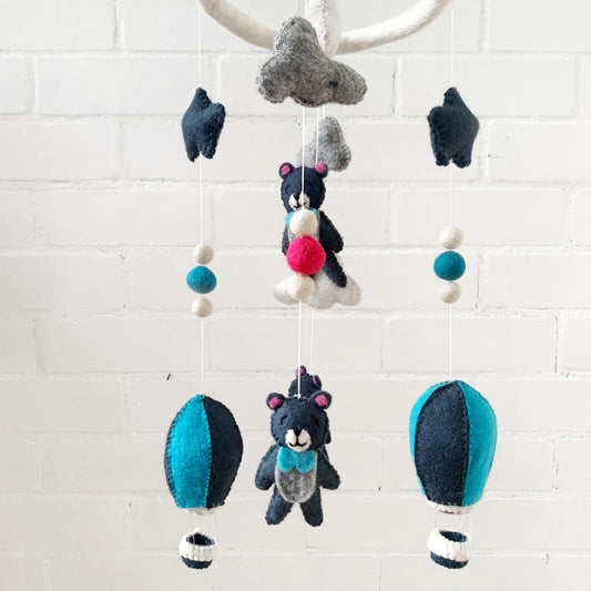 FELT BEAR MOBILE HANGING