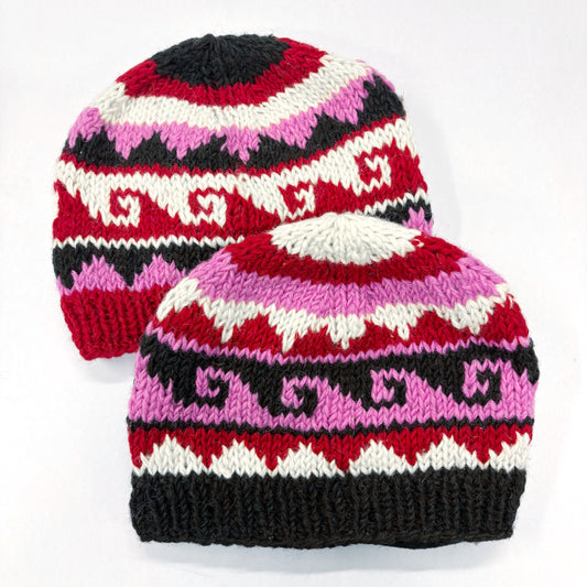 100% WOOL HAND KNITTED BEANY FLEECE LINED