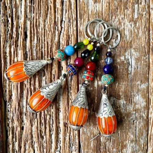 TIBETAN HANDMADE BEAD KEY RING