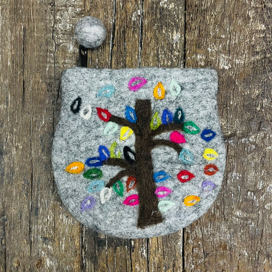 TREE OF LIFE HANDMADE FELT PURSE