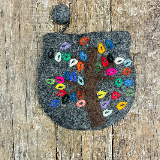 TREE OF LIFE HANDMADE FELT PURSE