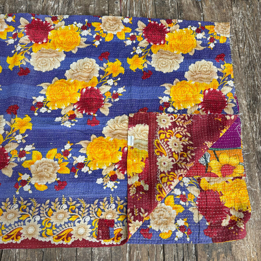 VINTAGE BENGALI KANTHA THROW DEC3
