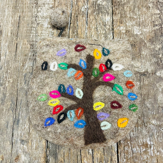 TREE OF LIFE HANDMADE FELT PURSE