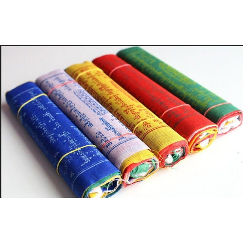 5 ROLLS COTTON PRAYER FLAGS- 17x19CM