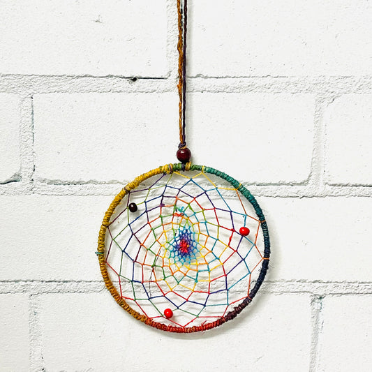 HANDCROCHET HEMP ROUND HANGING 14CM