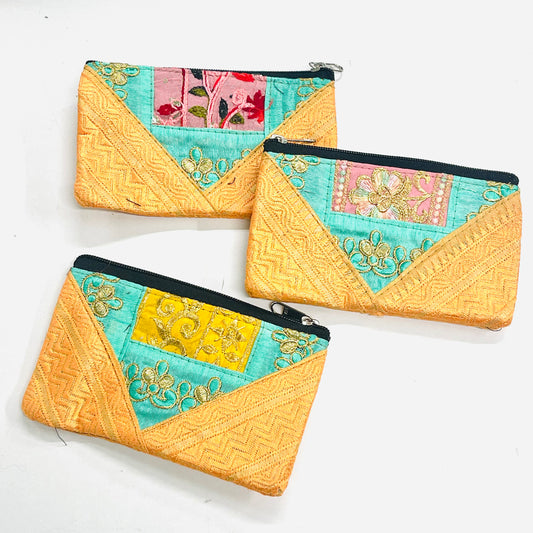 SILK SARI PURSE 17x10CM