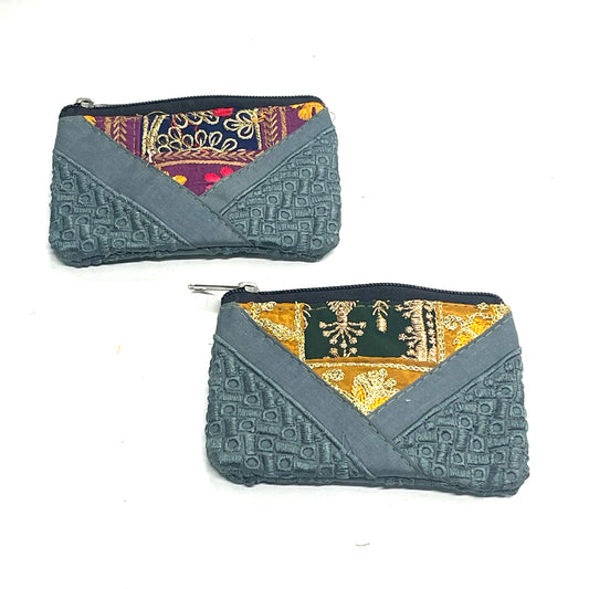 BW5 SILK EMB SARI PURSE 13x10CM