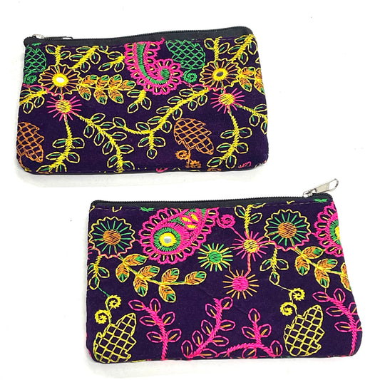 VELVET EMB.  PURSE 19x11CM