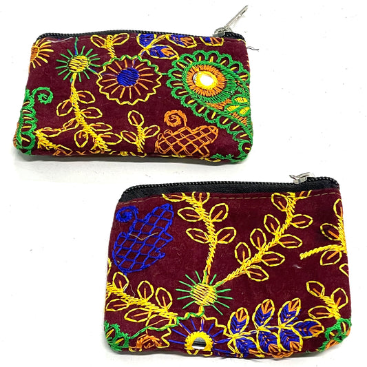 VELVET EMB.  PURSE 9x11CM