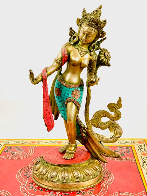 BRASS STANDING TARA 28CM