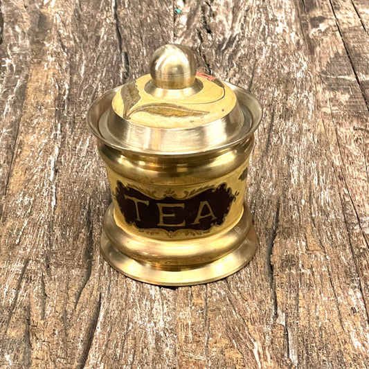 BRASS PAINTED TEA JAR 14Cm