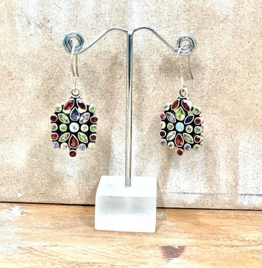 STERLING SILVER MULTISTONE EARRING