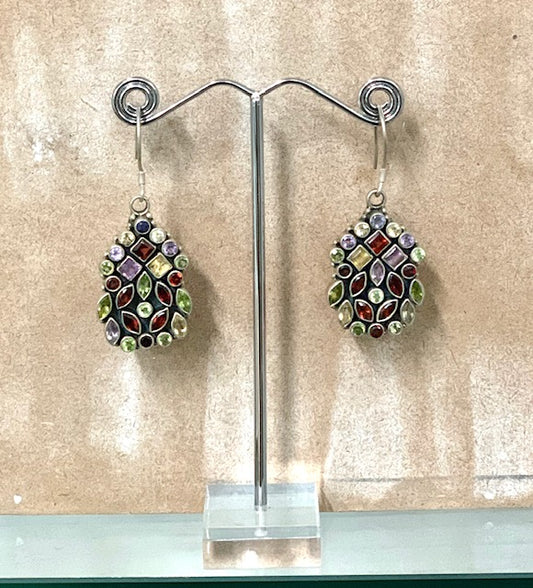 STERLING SILVER MULTISTONE EARRING