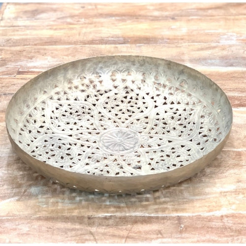 BRASS SILVERPLATED JALI BOWL