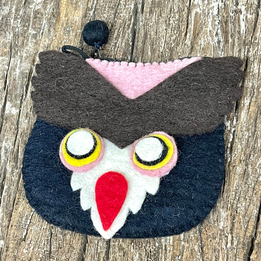HANDMADE FELT OWL PURSE