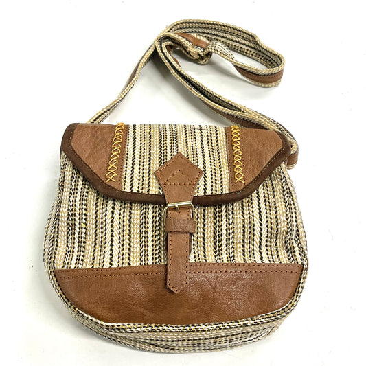 Shoulder Handmade Leather & Cotton Bag 26x29cm LB9