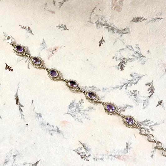 STERLING SILVER AMETHYST BRACELET