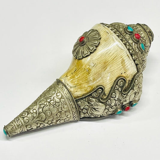 SILVERPLATED SHELL CONCH HORN