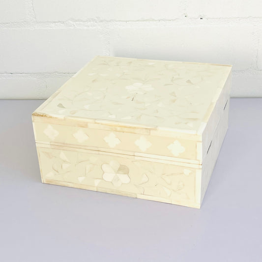 BONE INLAY WOODEN BOX